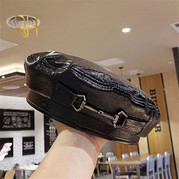 fashion autumn winter brand quality black pu leather beret hat buckle women cap female french painter hat rh, Blue;gray
fashion autumn winter brand quality black pu leather beret hat buckle women cap female french painter hat rh, Blue;gray