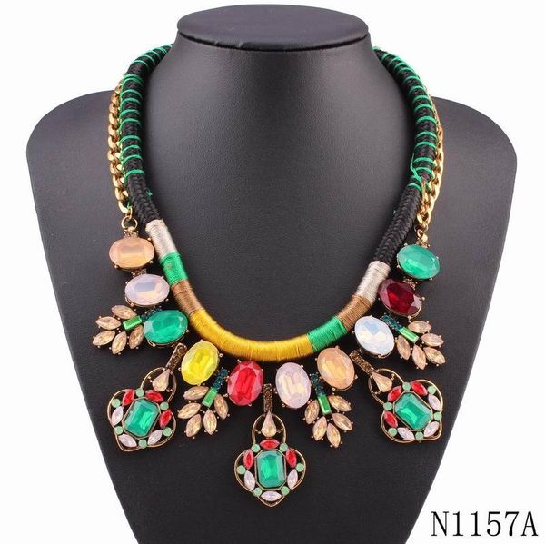 2020 rope chain colorful crystal plant shaped chunky necklace statement maxi style flower pendant women necklace, Silver
2020 rope chain colorful crystal plant shaped chunky necklace statement maxi style flower pendant women necklace, Silver