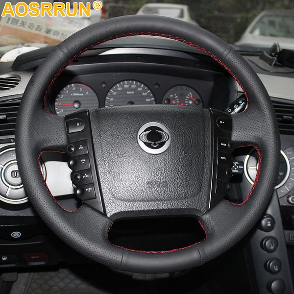 for ssangyong kyron actyon rexton w rodius car-styling hand-stitched black artificial leather steering wheel cover
for ssangyong kyron actyon rexton w rodius car-styling hand-stitched black artificial leather steering wheel cover