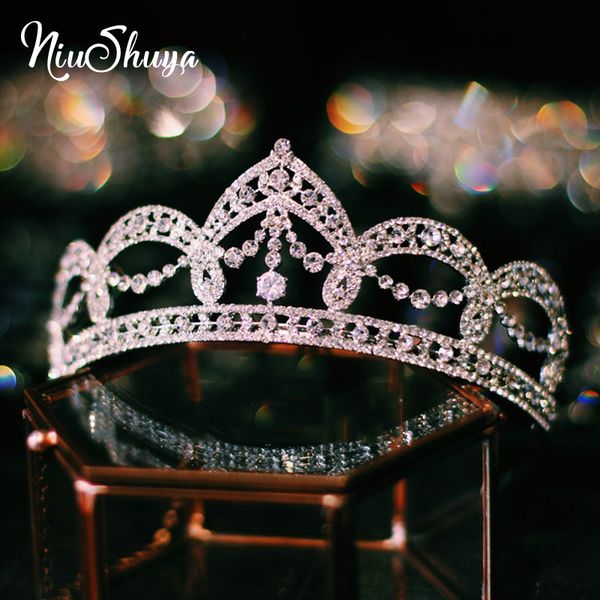 niushuya bridal hair jewelry zircon crystal tiara queen pageant crown women rhinestones diadem headband for party wedding, Golden;silver
niushuya bridal hair jewelry zircon crystal tiara queen pageant crown women rhinestones diadem headband for party wedding, Golden;silver