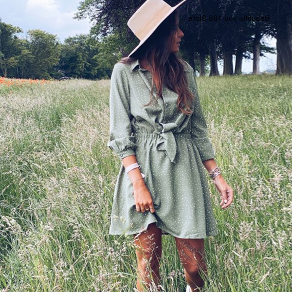 casual dresses women's 2021 shirt collar solid color polka dot dress, Black;gray
casual dresses women's 2021 shirt collar solid color polka dot dress, Black;gray