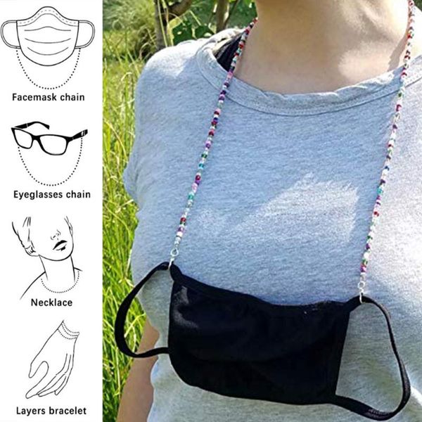 5 colors new adjustable length mask chain for women neck chain accessories necklace strap holder face mask for women kids safety, Silver
5 colors new adjustable length mask chain for women neck chain accessories necklace strap holder face mask for women kids safety, Silver