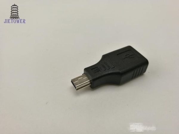 300pcs/lot usb a female to mini b male 5pin adapter converter jack