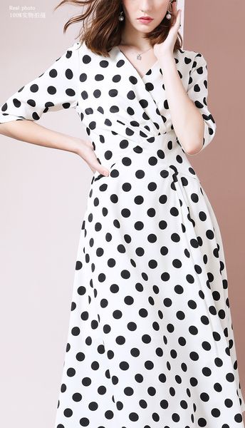fashion polka dot printing dresses 2020 autumn new women's sliming dress v neck 3/4 long sleeve asymmetrical dress, Black;gray
fashion polka dot printing dresses 2020 autumn new women's sliming dress v neck 3/4 long sleeve asymmetrical dress, Black;gray