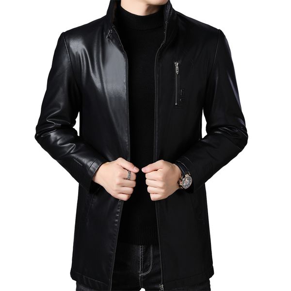 men's fur & faux mens leather jackets winter fashion mandarin collar coat men business casual jacket, Black
men's fur & faux mens leather jackets winter fashion mandarin collar coat men business casual jacket, Black