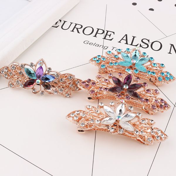 new fashion popular rhinestone metal spring clip hairpin female crystal temperament simple wild hair accessories, Golden;silver
new fashion popular rhinestone metal spring clip hairpin female crystal temperament simple wild hair accessories, Golden;silver