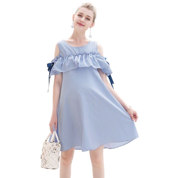 summer maternity dresses bow sleeve dress clothes for pregnant women daily wearing striped pregnancy clothing, White
summer maternity dresses bow sleeve dress clothes for pregnant women daily wearing striped pregnancy clothing, White