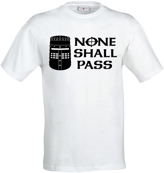 2019 new summer men fashion monty python and the holy grail black knight shall pass men t shirt white tee shirt
2019 new summer men fashion monty python and the holy grail black knight shall pass men t shirt white tee shirt