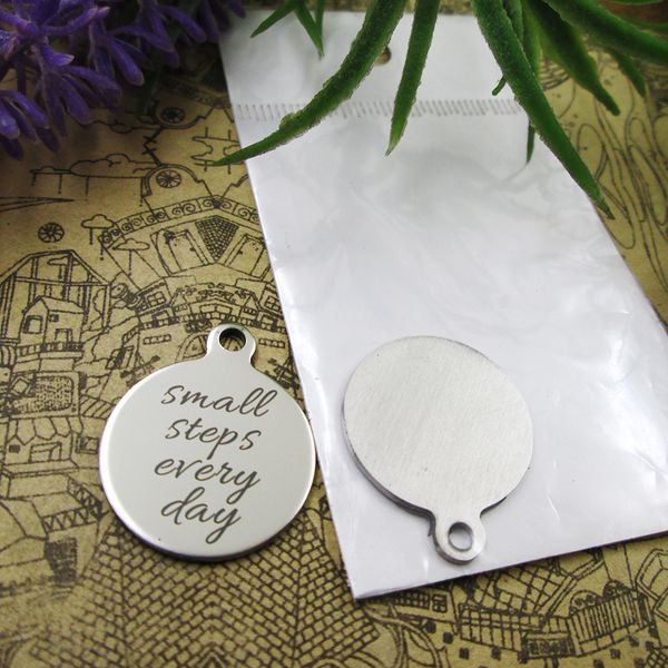 40pcs--"small steps every day"stainless steel charms more style for choosing diy charms pendants for necklace, Bronze;silver
40pcs--"small steps every day"stainless steel charms more style for choosing diy charms pendants for necklace, Bronze;silver