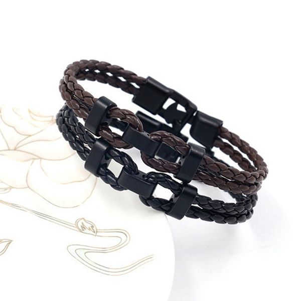 charm bracelets diy hand-woven fashion jewelry wrap multilayer pu leather vintage braided rope wristband for men brown black bracelet, Golden;silver
charm bracelets diy hand-woven fashion jewelry wrap multilayer pu leather vintage braided rope wristband for men brown black bracelet, Golden;silver