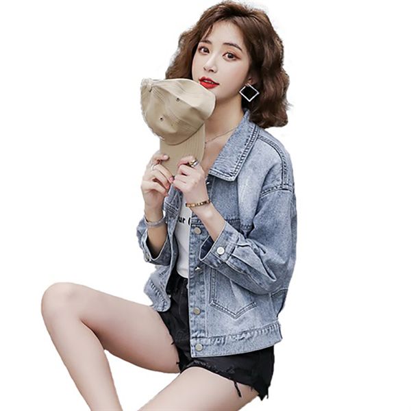 women spring 2020 new korean fashion trend comfortable long-sleeved denim printed jacket loose casual temperament x55, Black;brown
women spring 2020 new korean fashion trend comfortable long-sleeved denim printed jacket loose casual temperament x55, Black;brown