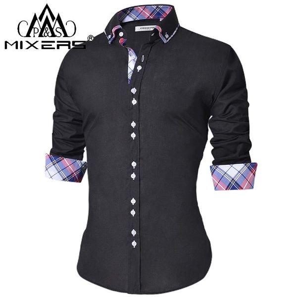 men's casual shirt slim fit button down long sleeve formal dress shirts men male clothing camisa kg-676, White;black
men's casual shirt slim fit button down long sleeve formal dress shirts men male clothing camisa kg-676, White;black