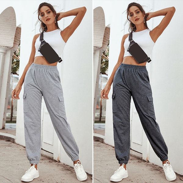 womens casual pants lantern sleeve pocket tied sweatpants high waist women trousers loose pants, Black;white 
womens casual pants lantern sleeve pocket tied sweatpants high waist women trousers loose pants, Black;white