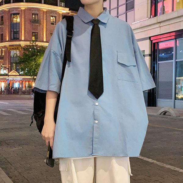 men's jackets summer tie dress shirt fashion solid color business casual men streetwear wild loose short sleeve shirts mens m-3xl, Black;brown
men's jackets summer tie dress shirt fashion solid color business casual men streetwear wild loose short sleeve shirts mens m-3xl, Black;brown