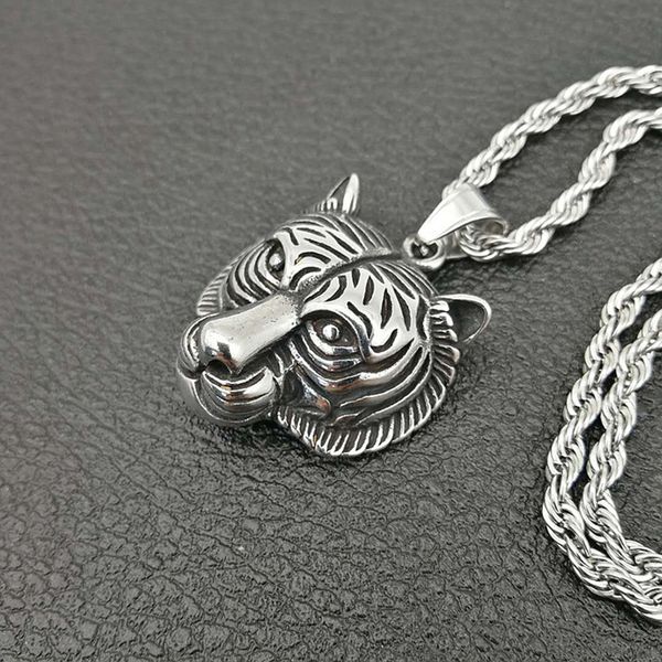 punk retro stainless steel tiger head animal pendants necklaces for men rock jewelry drop shipping, Silver
punk retro stainless steel tiger head animal pendants necklaces for men rock jewelry drop shipping, Silver