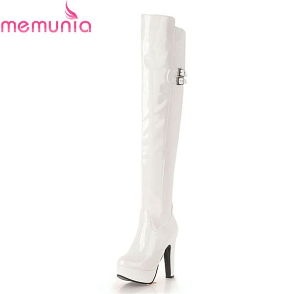 memunia new arrival 2020 patent leather boots round toe 12cm thin high heels boots platform zip over the knee womens, Black
memunia new arrival 2020 patent leather boots round toe 12cm thin high heels boots platform zip over the knee womens, Black