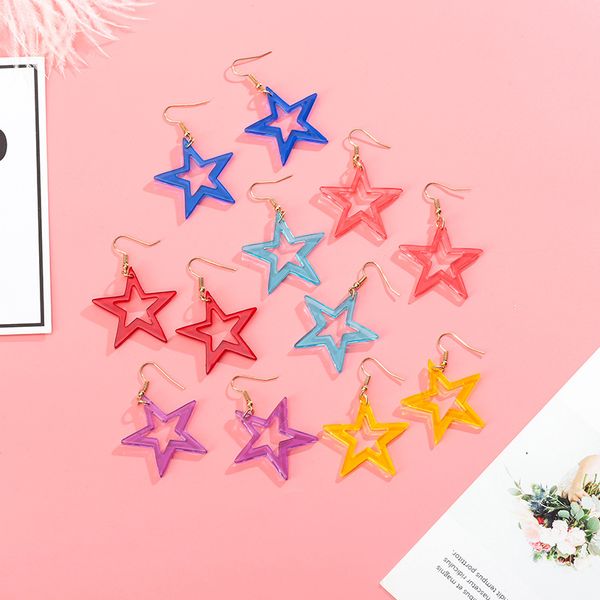 dangle & chandelier 2021 japan korea simple color pentagram cute transparent acrylic drop earrings for women girl fashion jewelry accessorie, Silver
dangle & chandelier 2021 japan korea simple color pentagram cute transparent acrylic drop earrings for women girl fashion jewelry accessorie, Silver