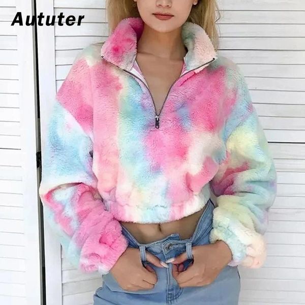 women fleece tie-dye cropped jacket coat fashion autumn winter warm loose pockets pullover female print velvet outwear femme#a3, Black;brown
women fleece tie-dye cropped jacket coat fashion autumn winter warm loose pockets pullover female print velvet outwear femme#a3, Black;brown