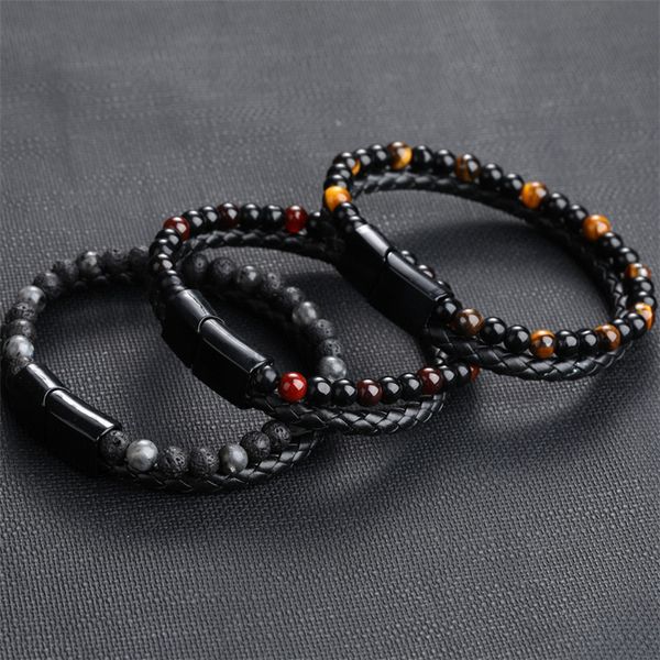 charm bracelets 2021 fashion men jewelry natural stone genuine leather bracelet black stainless steel magnetic clasp tiger eye bead, Golden;silver
charm bracelets 2021 fashion men jewelry natural stone genuine leather bracelet black stainless steel magnetic clasp tiger eye bead, Golden;silver