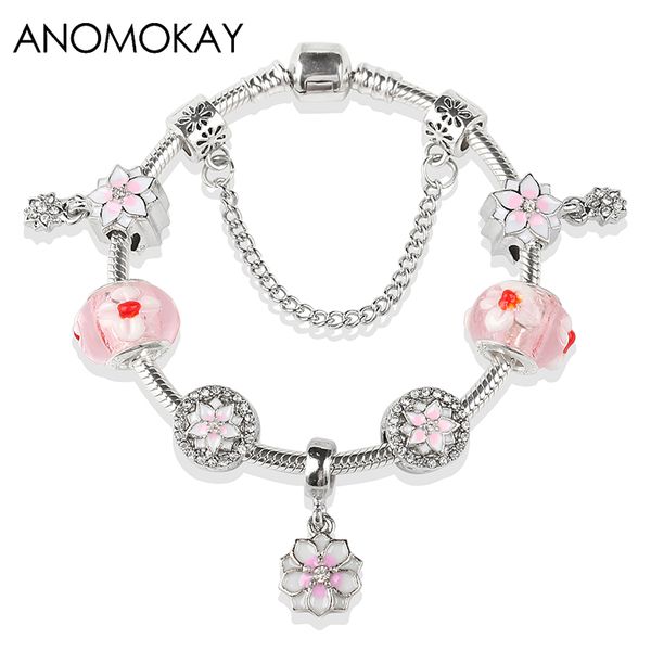 charm bracelets anomokay arrival cherry blossom flower & bangles white pink enamel plant bead bracelet for women girl gift, Golden;silver
charm bracelets anomokay arrival cherry blossom flower & bangles white pink enamel plant bead bracelet for women girl gift, Golden;silver