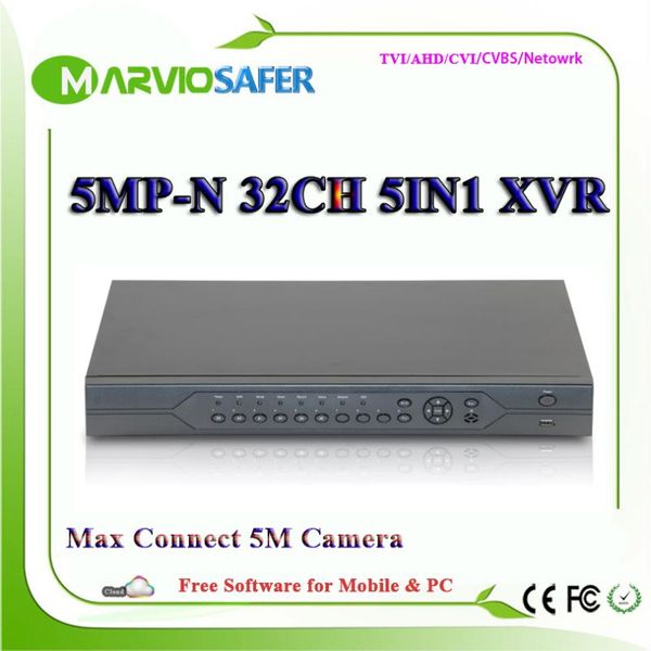 h.265 32ch 32 channel ahd tvi cvi dvr avr xvr xvi hvr ahd-h 5mp 5mp-n 1080p hdmi cctv ahd tvi cvi camera recorder audio alarm, Black;white