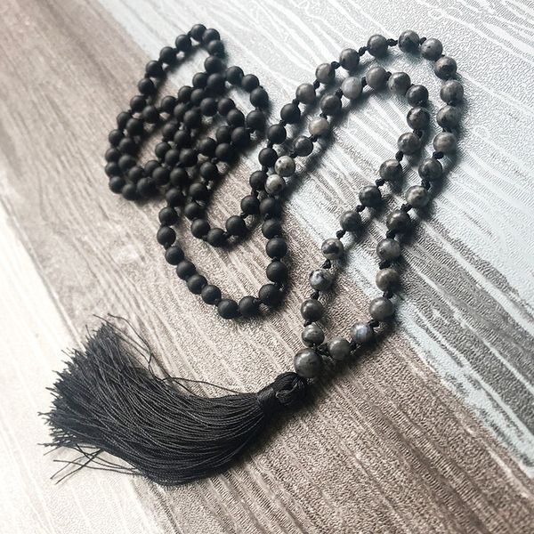 chains 6mm prayer beads mala tassel jewelry black onyx and labradorite beaded buddhist necklace 108 knotted boho for men, Silver
chains 6mm prayer beads mala tassel jewelry black onyx and labradorite beaded buddhist necklace 108 knotted boho for men, Silver
