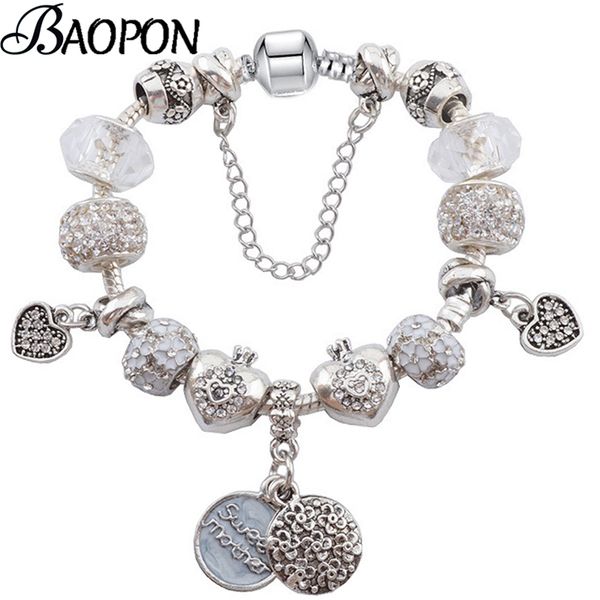 silver plated sweet mother pendant charm bracelets for women mom white love heart beads bracelet as mother fashion jewelry gift, Golden;silver
silver plated sweet mother pendant charm bracelets for women mom white love heart beads bracelet as mother fashion jewelry gift, Golden;silver