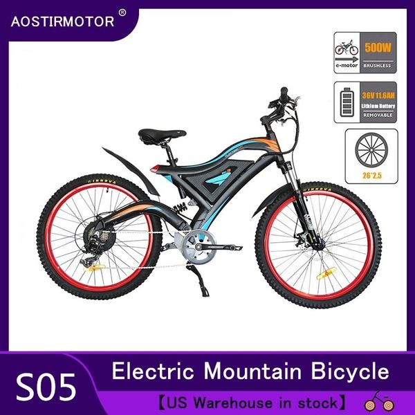 aostirmotor electric bike 500w cruiser bike mountain bike al alloy 36v 11.6a lithium battery us warehouse, Silver;blue
aostirmotor electric bike 500w cruiser bike mountain bike al alloy 36v 11.6a lithium battery us warehouse, Silver;blue
