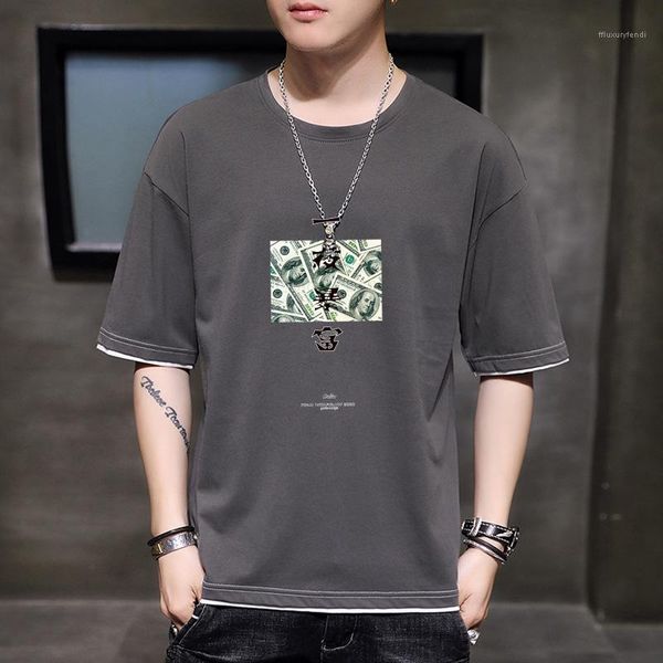neck loose wide waist tees male casual mens plus size summer tshirt money short sleeve crew, White;black
neck loose wide waist tees male casual mens plus size summer tshirt money short sleeve crew, White;black