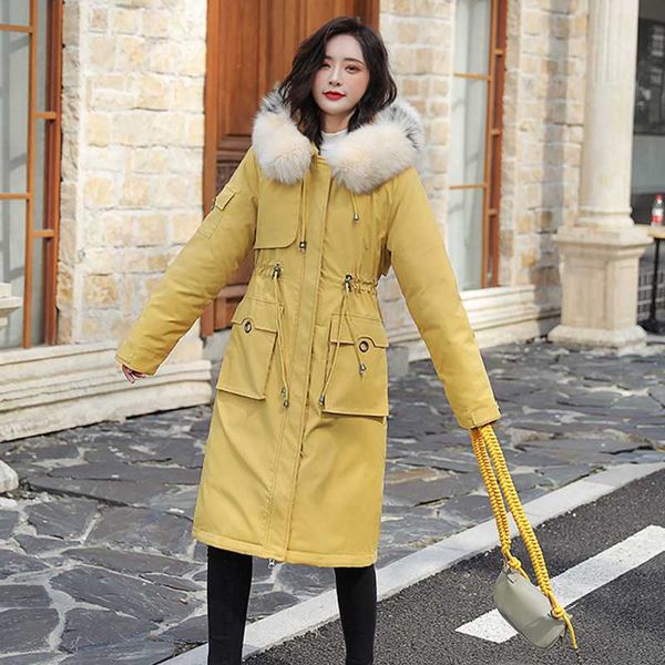 women's down & parkas plush cotton jacket mid-length big fur collar 2021 winter style over-the-knee thickened waist coat 29a, Black
women's down & parkas plush cotton jacket mid-length big fur collar 2021 winter style over-the-knee thickened waist coat 29a, Black