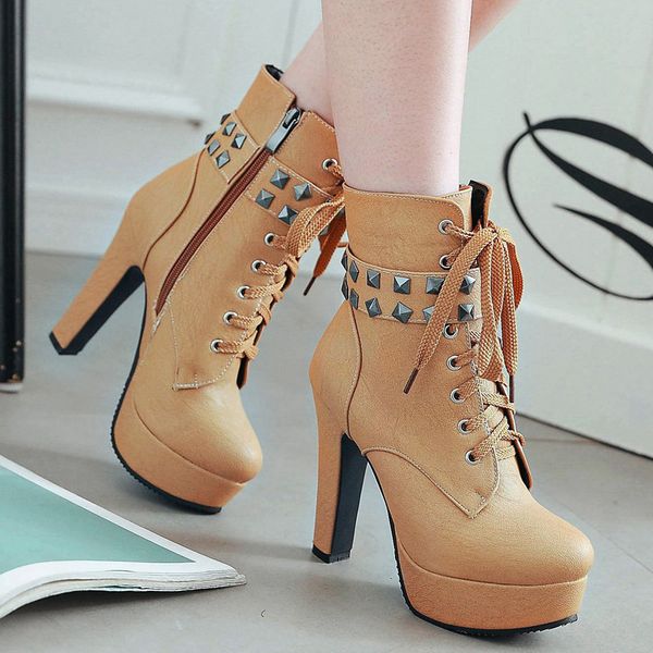 white ankle boots rivets brand women's shoes round toe winter footwear booties woman 2020 high heels platform boots-women, Black
white ankle boots rivets brand women's shoes round toe winter footwear booties woman 2020 high heels platform boots-women, Black