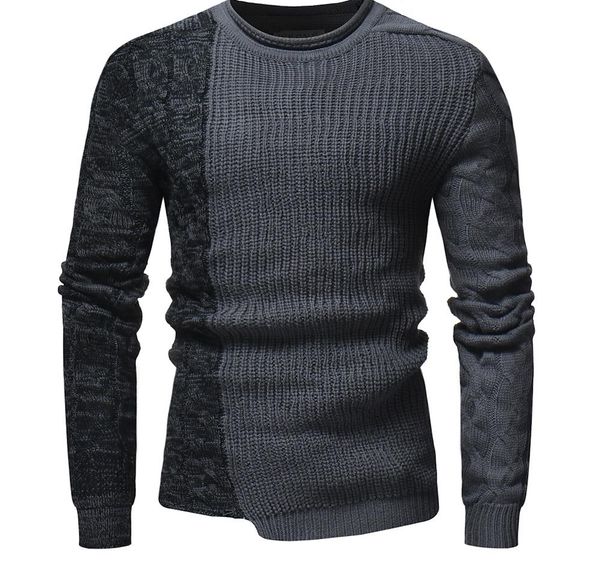 2018 men's fashion round neck personality color matching wild headband slim sweater003, White;black
2018 men's fashion round neck personality color matching wild headband slim sweater003, White;black
