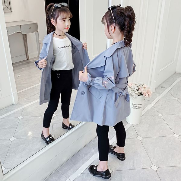 coat 2021 student girl fashion fall trench jacket embroidered sleeves belt long jackets spring autumn girls kids outfits clothes, Blue;gray
coat 2021 student girl fashion fall trench jacket embroidered sleeves belt long jackets spring autumn girls kids outfits clothes, Blue;gray
