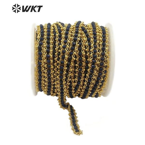 wt-rbc123 natural stone chain deep blue stone bead with gold electroplated chain 3mm bead rosary 10meters for jewel making, Silver
wt-rbc123 natural stone chain deep blue stone bead with gold electroplated chain 3mm bead rosary 10meters for jewel making, Silver