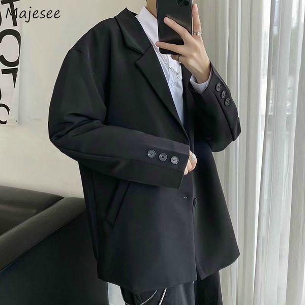 men's suits & blazers men spring black single breasted oversize loose fashion retro korean style ins student ulzzang all-match mens chi, White;black
men's suits & blazers men spring black single breasted oversize loose fashion retro korean style ins student ulzzang all-match mens chi, White;black