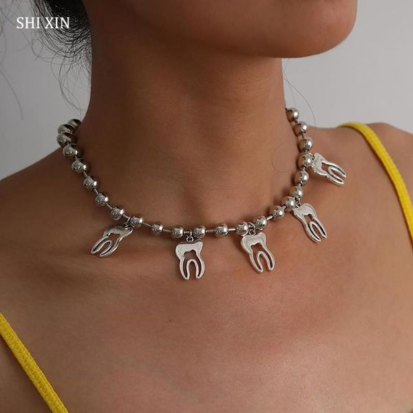 shixin punk small beads chain with tooth pendants necklace for women short choker necklaces colar on the neck collier femme 2020, Golden;silver
shixin punk small beads chain with tooth pendants necklace for women short choker necklaces colar on the neck collier femme 2020, Golden;silver