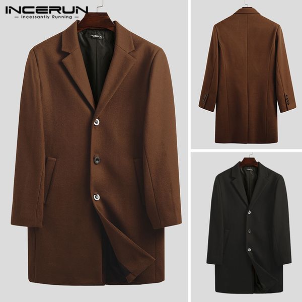 men's wool & blends mens winter coats fashion solid color jackets incerun causal long sleeve autumn overcoats men leisure lapel style 5, Black 
men's wool & blends mens winter coats fashion solid color jackets incerun causal long sleeve autumn overcoats men leisure lapel style 5, Black