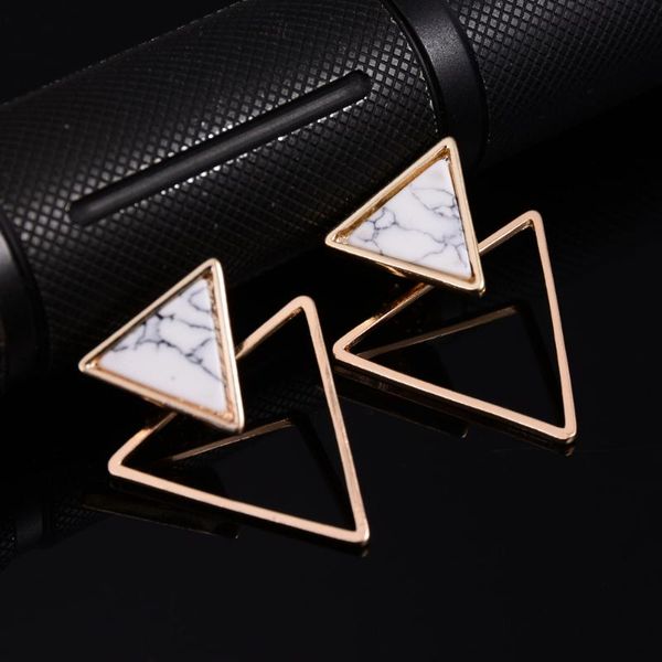 new women punk stud earrings geometric round/square/triangle faux marbled stone from india pendientes, Golden;silver
new women punk stud earrings geometric round/square/triangle faux marbled stone from india pendientes, Golden;silver