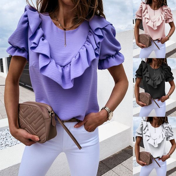 3xl ladies chic tunic summer office ruffles shirts women short sleeve elegant work flounce blouse female blusas, White
3xl ladies chic tunic summer office ruffles shirts women short sleeve elegant work flounce blouse female blusas, White