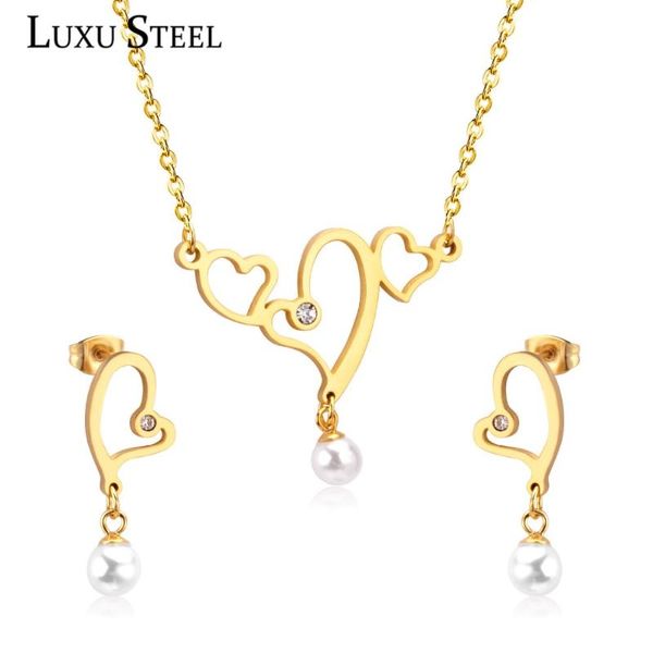 ювелирные наборы luxusteel cute love heart ювелирные изделия кристалл свадебные для женщин / девушки ожерелье стад серьги brinco партии, Silver 
ювелирные наборы luxusteel cute love heart ювелирные изделия кристалл свадебные для женщин / девушки ожерелье стад серьги brinco партии, Silver