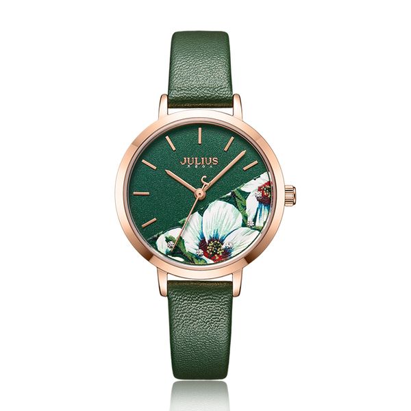julius watch green fresh girl's fashion watch flower design delicate gift watch clock for gf with gift box packaging, Slivery;brown
julius watch green fresh girl's fashion watch flower design delicate gift watch clock for gf with gift box packaging, Slivery;brown