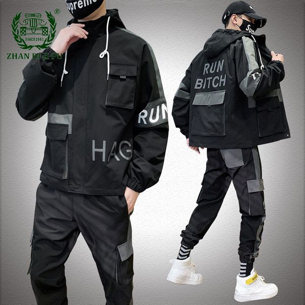 streetwear cargo jackets sets men patchwork letter printed sportswear mens hip hop hooded jacket+multi-pocket pants 2 pcs suit, Gray
streetwear cargo jackets sets men patchwork letter printed sportswear mens hip hop hooded jacket+multi-pocket pants 2 pcs suit, Gray