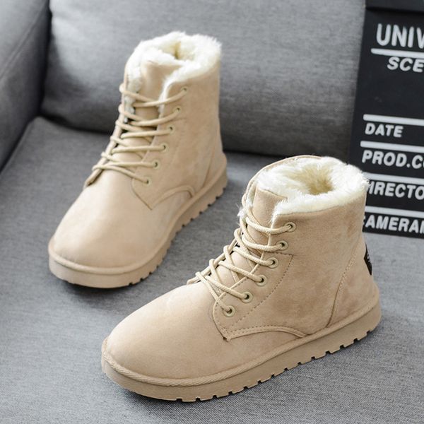 women boots faux suede snow boots women ankle warm fur booties solid winter leather shoes, Black
women boots faux suede snow boots women ankle warm fur booties solid winter leather shoes, Black