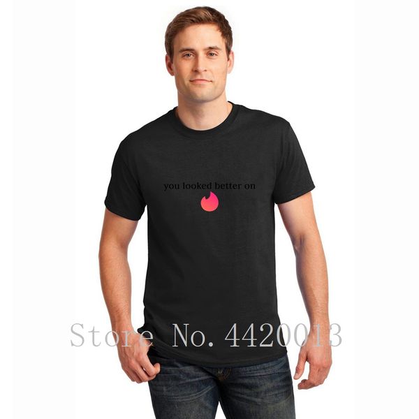 personalized cotton o-neck you looked better on tinder black writing novelty fashion summer style unique hiphop men's t shirt
personalized cotton o-neck you looked better on tinder black writing novelty fashion summer style unique hiphop men's t shirt