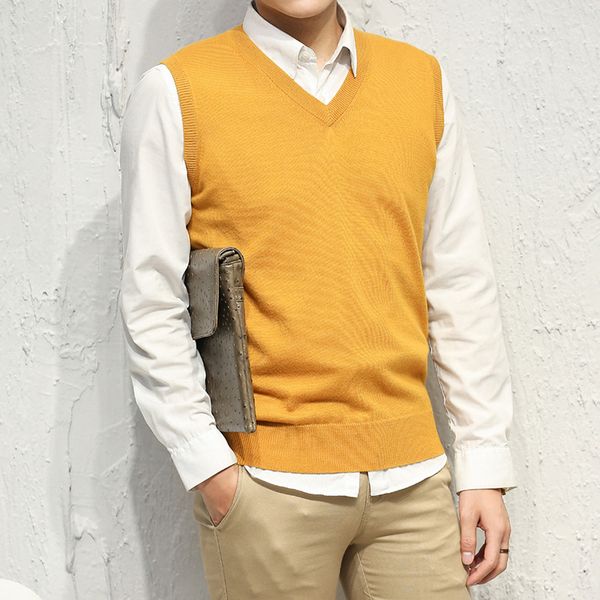 men's autumn winter knitted vest solid color v-neck pullover sleeveless vest casual loose large size bottoming shirt trend, Black;white
men's autumn winter knitted vest solid color v-neck pullover sleeveless vest casual loose large size bottoming shirt trend, Black;white