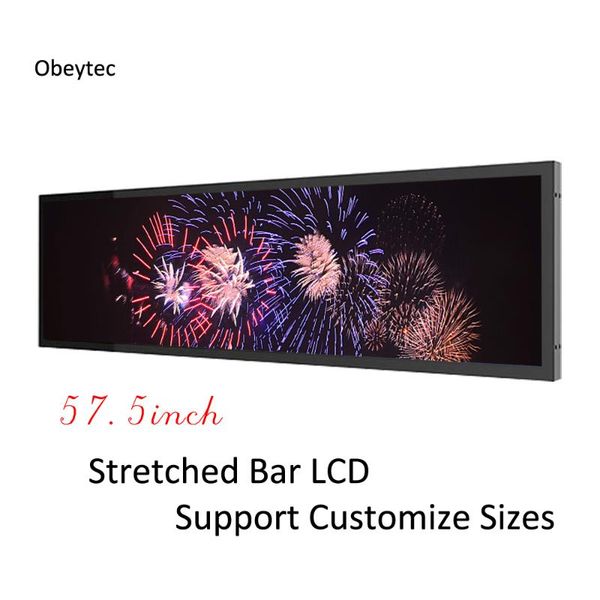 obeytec 57.5 inch high brightness stretched displays, ultra wide bar lcd screen, 1920x400, android system, 1+8g, customized
obeytec 57.5 inch high brightness stretched displays, ultra wide bar lcd screen, 1920x400, android system, 1+8g, customized