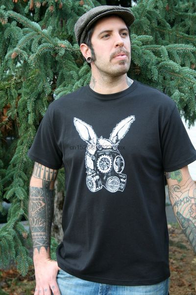 tee shirt mens gas mask rabbit steam punk gears screen print black organic cotton men t shirt
tee shirt mens gas mask rabbit steam punk gears screen print black organic cotton men t shirt