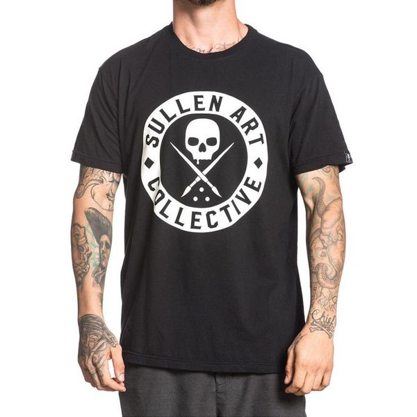 sullen clothing boh solid t-shirt black white m-4xl new