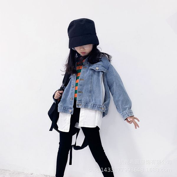 spring 2020 new girls' jacket korean fake two piece denim jacket, Blue;gray
spring 2020 new girls' jacket korean fake two piece denim jacket, Blue;gray
