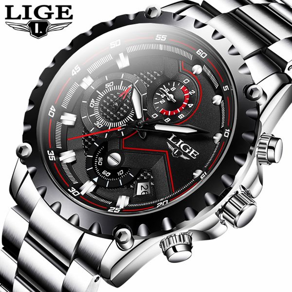 lige new fashion quartz watch men sport mens watches waterproof chronograph clock relogio masculino, Slivery;brown
lige new fashion quartz watch men sport mens watches waterproof chronograph clock relogio masculino, Slivery;brown